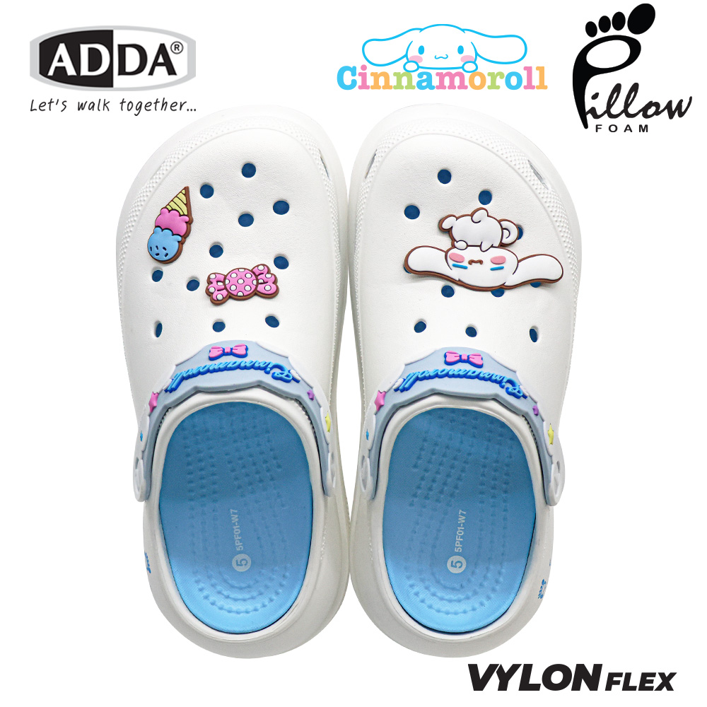 ADDA Pillow Foam รองเท้าแตะ รองเท้าลำลองหัวโต สำหรับผู้หญิง ลาย Cinnamoroll ลิขสิทธิ์แท้ รุ่น 5PF01B7 (ไซส์ 1-3) - Image 2
