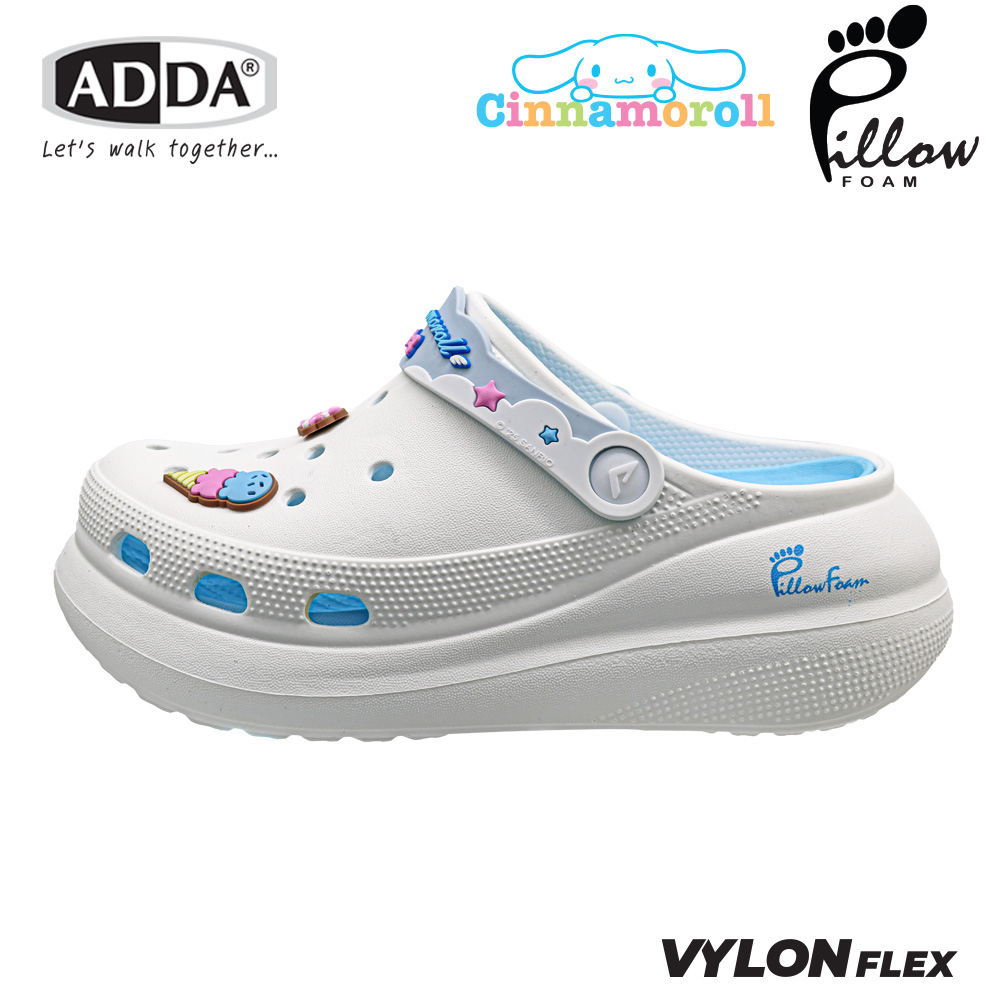ADDA Pillow Foam รองเท้าแตะ รองเท้าลำลองหัวโต สำหรับผู้หญิง ลาย Cinnamoroll ลิขสิทธิ์แท้ รุ่น 5PF01B7 (ไซส์ 1-3) - Image 3