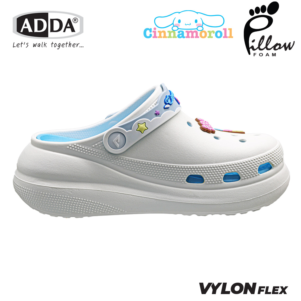 ADDA Pillow Foam รองเท้าแตะ รองเท้าลำลองหัวโต สำหรับผู้หญิง ลาย Cinnamoroll ลิขสิทธิ์แท้ รุ่น 5PF01B7 (ไซส์ 1-3) - Image 4