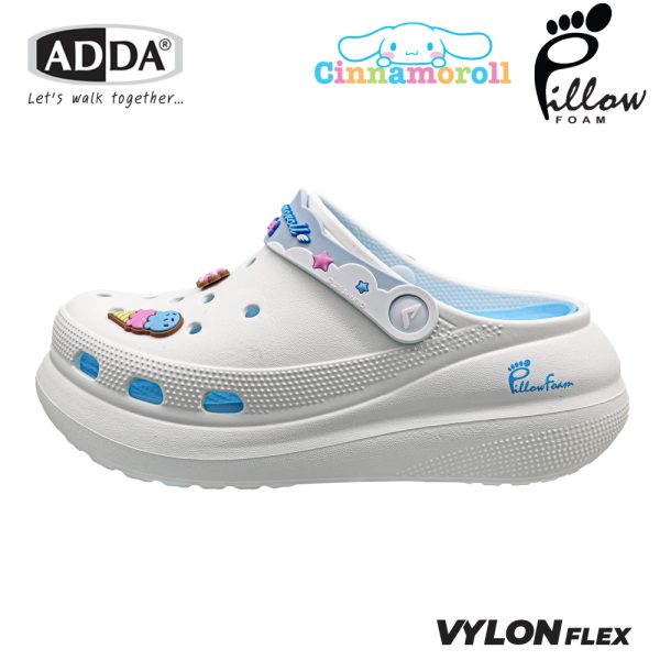 ADDA Pillow Foam รองเท้าแตะ รองเท้าลำลองหัวโต สำหรับผู้หญิง ลาย Cinnamoroll ลิขสิทธิ์แท้ รุ่น 5PF01B7 (ไซส์ 1-3)