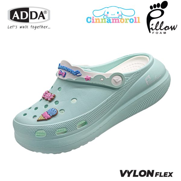 ADDA Pillow Foam รองเท้าแตะ รองเท้าลำลองหัวโต สำหรับผู้หญิง ลาย Cinnamoroll ลิขสิทธิ์แท้ รุ่น 5PF01-W7 (ไซส์ 4 -7)