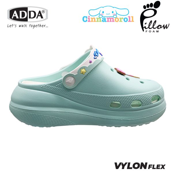 ADDA Pillow Foam รองเท้าแตะ รองเท้าลำลองหัวโต สำหรับผู้หญิง ลาย Cinnamoroll ลิขสิทธิ์แท้ รุ่น 5PF01-W7 (ไซส์ 4 -7)