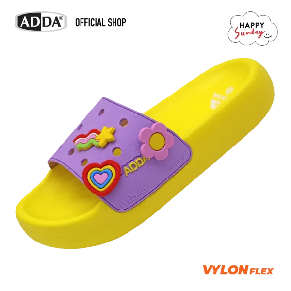 ADDA x HAPPY SUNDAY ลิขสิทธิ์แท้ รองเท้าแตะ รองเท้าลำลอง แบบสวม สำหรับผู้หญิง รุ่น 35E05W1 (ไซส์ 4-7)